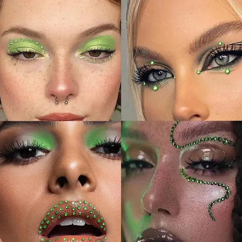 Acrylic Face Gems Rhinestone Stickers For Eye Makeup Fairy Festival Facial Jewelry Body Art Decorations Self Adhesive Crystal Gems