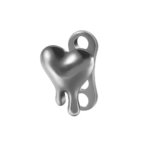 G23 Titanium Melted Heart Dermal Anchor Top Liquid Metal Heart Microdermal Piercing Jewelry For Women Men Body Piercing Accessories