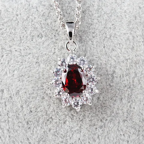 Mode Oval Zirkonia Anhänger Halskette Echt Vergoldet Kupfer Schmuck Elegante Stein Eingelegt Geometrische Charm Halskette Für Damen Bankett Geschenk