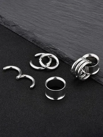 316 Stainless Steel Ear Weight Plugs Tunnels Rings Piercing Jewelry Punk Gauges Earrings For Women Men