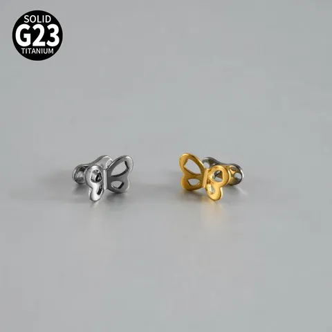 G23 Titanium Internally Threaded Butterfly Dermal Anchor Top And Base Minimalist Piercing Body Jewelry For Women Men