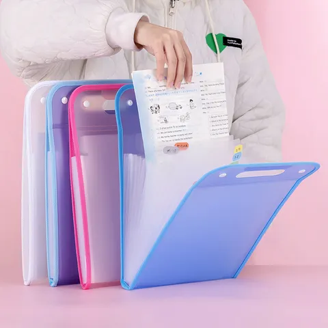 A4 Expanding File Folder Portable Document Organizer Accordion Filing Bag With Handle Office School Supplies