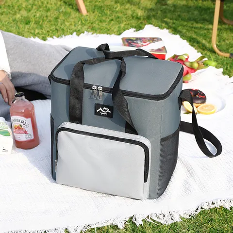 Large Capacity Portable Picnic Bag Waterproof Oxford Cloth Thermal Insulation Cooler Bag Outdoor Camping Travel Lunch Bag
