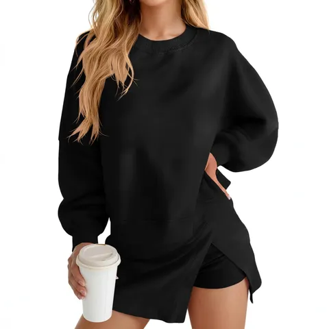 Women's Casual Solid Color Long Sleeve Sweatshirt And Short Skirt Two-Piece Set Autumn Casual Streetwear Women Clothing