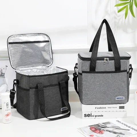 Draagbare Geïsoleerde Lunchtas Waterdichte Oxford Stof Thermische Koeltas Bento Opbergtas Voor Camping Picknick Werk Reizen