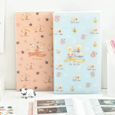 Cartoon Business Card Holder Photocard Collecting Book PP Cute Animal Design Card Organizer Portable Photo Album