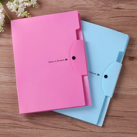 A4 Plastic Expanding Accordion Folder 5 Pocket Document Organizer Multi-Layer File Bag For Office School