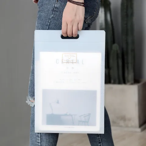 PP Expandable File Folder 6 Pockets Accordion Document Organizer Portable Handheld Document Bag Office School Supplies