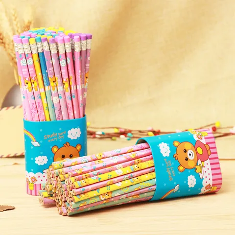 Wooden HB Pencils Set Triangular And Hexagonal Student Writing Drawing Art School Stationery Supplies