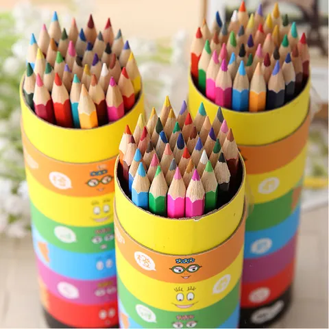 Wooden Colored Pencils Set Drawing Painting Art Supplies for Kids Students Eco Friendly Wood Pencils with Paper Tube