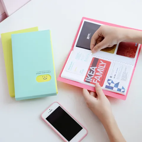 Cute Cartoon Card Holder PP Plastic Business Name Card Book Lomo Photo Storage Organizer Fruit Pattern Cute Stationery