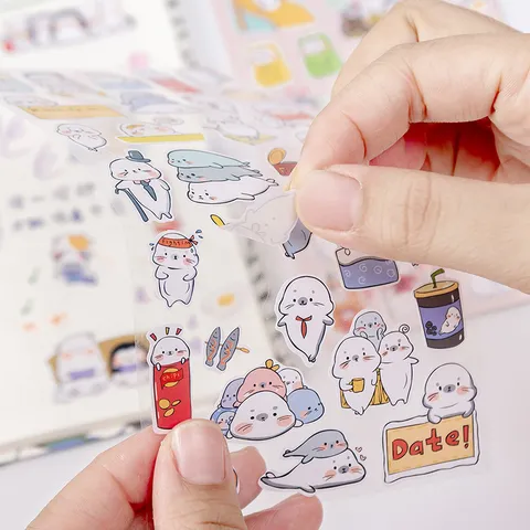 Cute Cartoon Animal Adhesive Kawaii Decorative Stickers For Scrapbooking Journal DIY Phone Case Decor