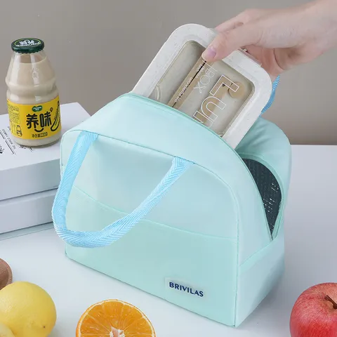 Minimalistische Effen Geïsoleerde Lunchtas Waterdichte Thermische Tote Bag Draagbare Voedsel Picnic Opbergtas Voor Kantoor School Werk