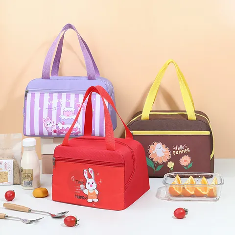 Japanse Cartoon Geïsoleerde Lunchtas Draagbare Thermische Bento Pouch Waterdicht Oxford Doek Picknick Voedsel Opslagtas