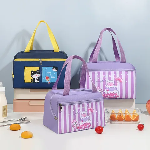 Japanse Cartoon Geïsoleerde Lunchtas Draagbare Thermische Bento Pouch Waterdicht Oxford Doek Picknick Voedsel Opslagtas