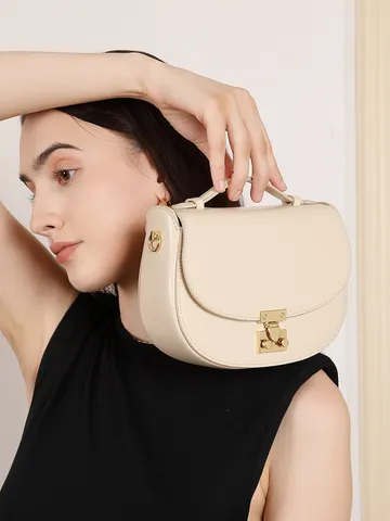 Borsa a Sella in Vera Pelle per Donna Moda Mezzaluna Manico Superiore Tracolla Vintage Chic Retro Borsetta