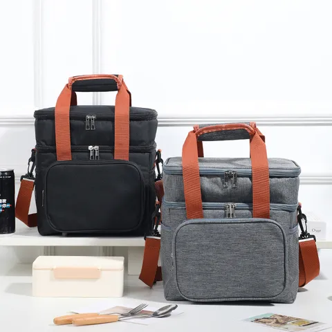 Dubbellaagse Geïsoleerde Tas Waterdichte Oxford-Stof Draagbare Schoudertas Voor Outdoor Picnic