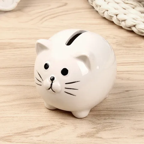 Niedliche Keramik Katze Spardose Cartoon Sparschwein Münzbehälter Tisch Ornament Heimdekoration Kinder Geschenk