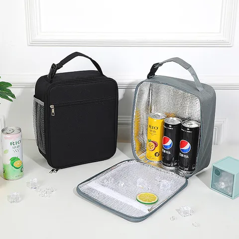 Geïsoleerde Lunchtas Grote Capaciteit Herbruikbare Thermische Koeltas Bento Tas Oxford Stof Lunchbox Voor Mannen Vrouwen