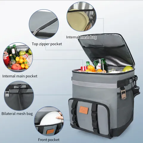 Grote Capaciteit Rollende Koeltas Outdoor Picknick Iestas Draagbare Geïsoleerde Trolley Tas Met Wielen En Trekstang