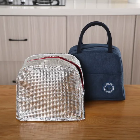 Geïsoleerde Lunchtas Waterdichte Oxford Stof Draagbare Thermische Bento Doos Tote Tas Koeltas Voor Kantoor Picknick