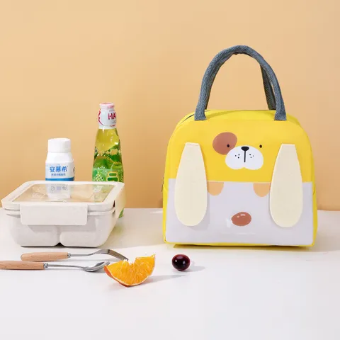 Student Buiten Picknick Lunchtas Draagbare Geïsoleerde Bento Tas Oxford Stof Cartoon Dier Thermische Voedsel Opslag Handtas