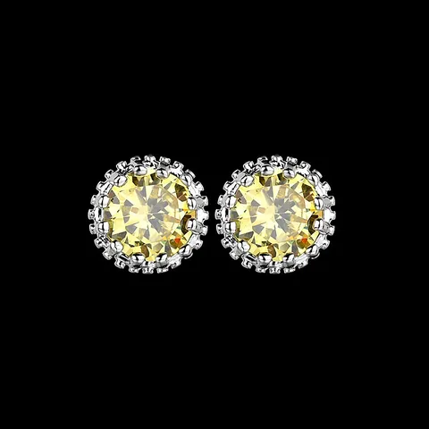 Einfache Krone Hohl Ohrstecker Für Herren Damen Kupfer Zirkonia Eingelegte Kristall Ohrringe Kleine Ohrenschmuck Minimalistisches Accessoire