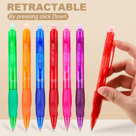 Penne Gel Cancellabili Retrattili Punta Fine Set di Penne Inchiostro Nero Blu Colorato Per Scuola Ufficio