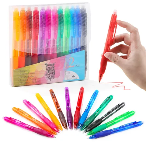 Penne Gel Cancellabili Retrattili Punta Fine Set di Penne Inchiostro Nero Blu Colorato Per Scuola Ufficio