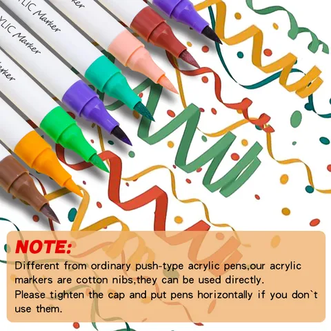 Set di Pennarelli Acrilici a Doppia Punta Impermeabile Pennarelli per Disegno Artistico per Studenti Pittura a Mano Colorazione DIY