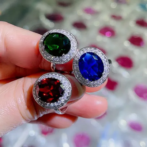 Vintage Verstellbarer Großer Zirkonia Ring Für Damen Luxus Kupfer Eingelegt Oval Stein Fingerring Für Bankett Party Hochzeit Schmuck