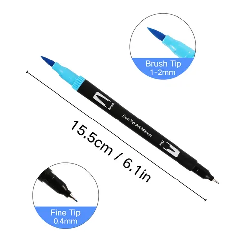 Rotuladores de Acuarela de Doble Punta Set de Marcadores de Arte Con Punta de Pincel y Fina Para Dibujo Boceto Papelería Estudiantil