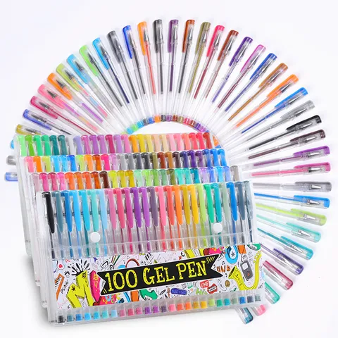 Assortiment Gekleurde Gelpennen Set Glitter Metallic Markeerstiften voor DIY Tekenen Kunst Kantoor School