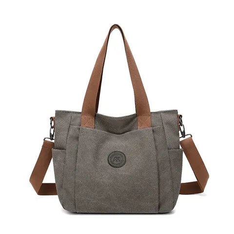 Donne Grande Capacità Borsa Tote in Tela Casual Borsa a Tracolla Sottobraccio Moda