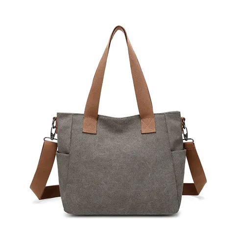 Donne Grande Capacità Borsa Tote in Tela Casual Borsa a Tracolla Sottobraccio Moda