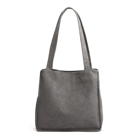 Donne Grande Capacità Tela Borsa a Tracolla Casual Commute Tote Bag Borsetta Monocromatica Versatile