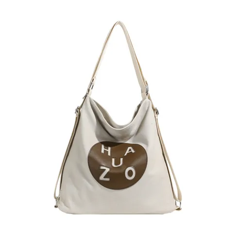 Sac Cabas en Toile pour Femmes Grande Capacité Sac à Bandoulière Décontracté Sac à Main de Voyage Avec Patchwork de Lettres