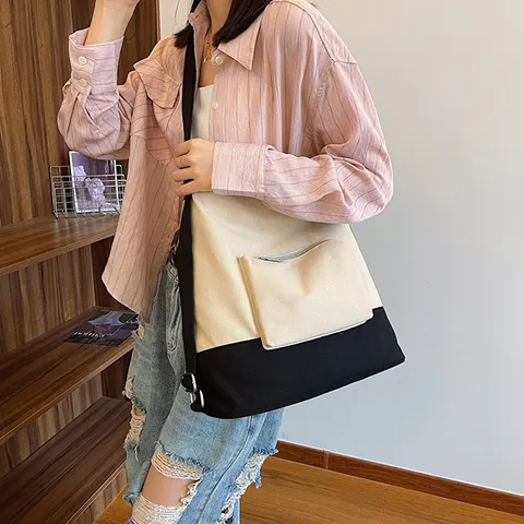 Borsa Tote in Tela Minimalista da Donna Multifunzionale Casual Spalla Tracolla Zaino