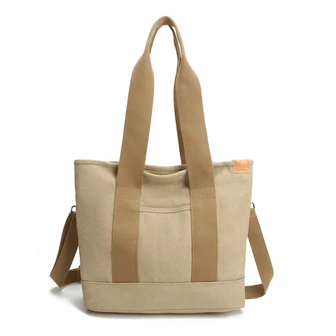 Borsa Tote in Tela di Grande Capacità per Donna Borsa a Tracolla Retro Casual Borsa Chic