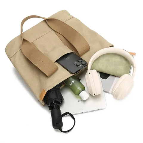 Borsa Tote in Tela di Grande Capacità per Donna Borsa a Tracolla Retro Casual Borsa Chic
