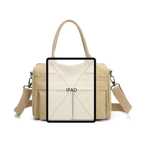 Donna Tela Tote Bag Casual Grande Capacità Borsa a Tracolla Urban Minimalista Elegante Borsetta