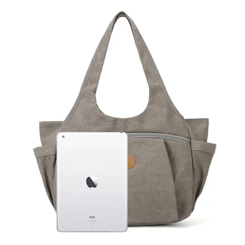 Borsa a Tracolla in Tela di Grande Capacità Casual da Donna Tinta Unita Borsa Dumpling Versatile