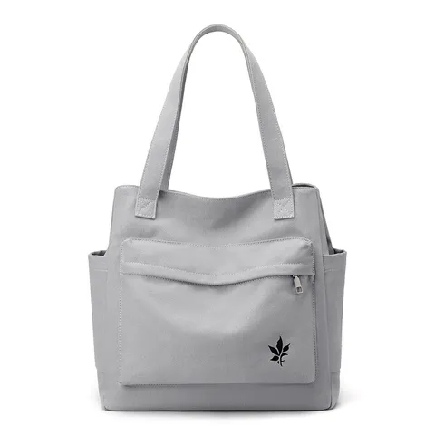 Borsa Tote in Tela di Cotone Casual da Donna Grande Capacità Borsa a Mano Semplice Borsa a Tracolla Chic Borsa da Lavoro