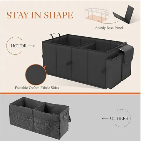 Collapsible Car Trunk Organizer Oxford Cloth Storage Box With Compartments And Pockets For Automotive Vehicle