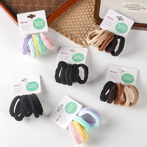 Damen Mode Nahtlose Haargummis Elastische Gestreifte Gewellte Haarbänder Haaraccessoires