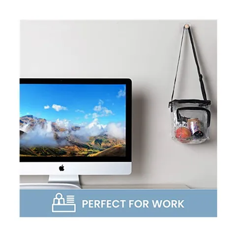 Borsa per il Pranzo Trasparente in PVC Borsa a Tracolla Impermeabile Borsa Portaoggetti Versatile Per Viaggio Quotidiano