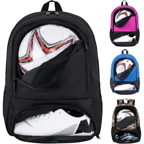 Sac à Dos de Sport Football Volleyball et Handball Avec Compartiment à Chaussures Indépendant et Porte-Ballon Sac de Gymnastique pour Hommes Femmes