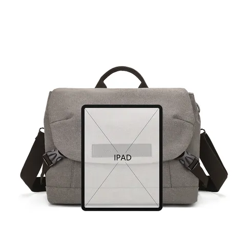 Borsa a Tracolla in Tela Casual da Uomo Grande Capacità Impermeabile Borsa a Spalla Minimalista Messenger