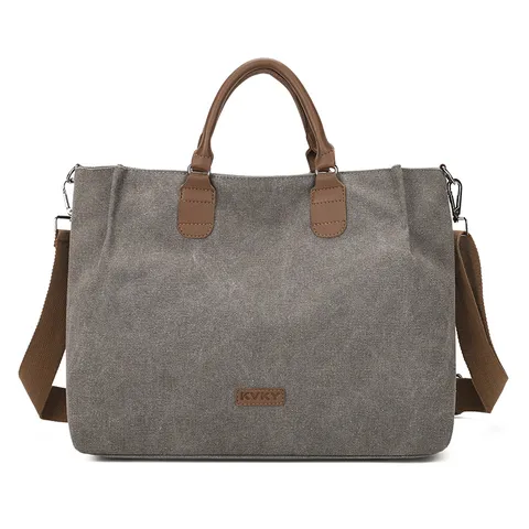 Borsa Tote in Tela di Grande Capacita Per Donna Borsa a Tracolla Casual Semplice Lavoro Viaggio Borsa a Mano Moda Spalla