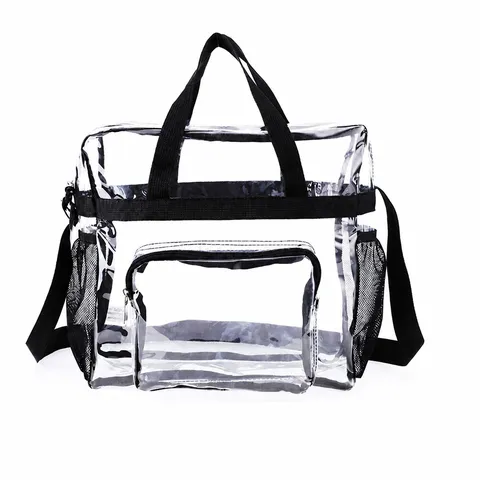 Borsa Tote da Viaggio in PVC Trasparente Impermeabile Borsa a Tracolla Grande Capacità Borsa Portaoggetti da Spiaggia